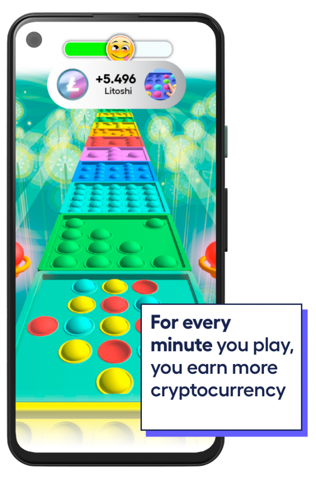 phone screen showing users earn rewards by playing advertiser game