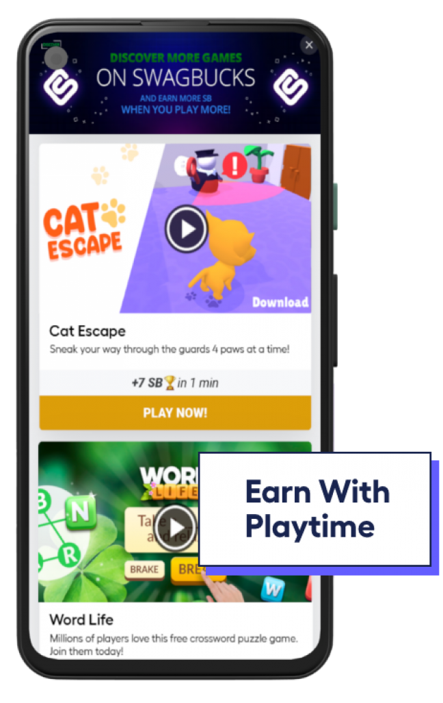 phone screen of app users earning money with Prodege apps with Playtime