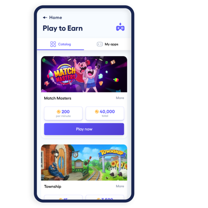 phone screen showing gaming offers that users can play to earn points