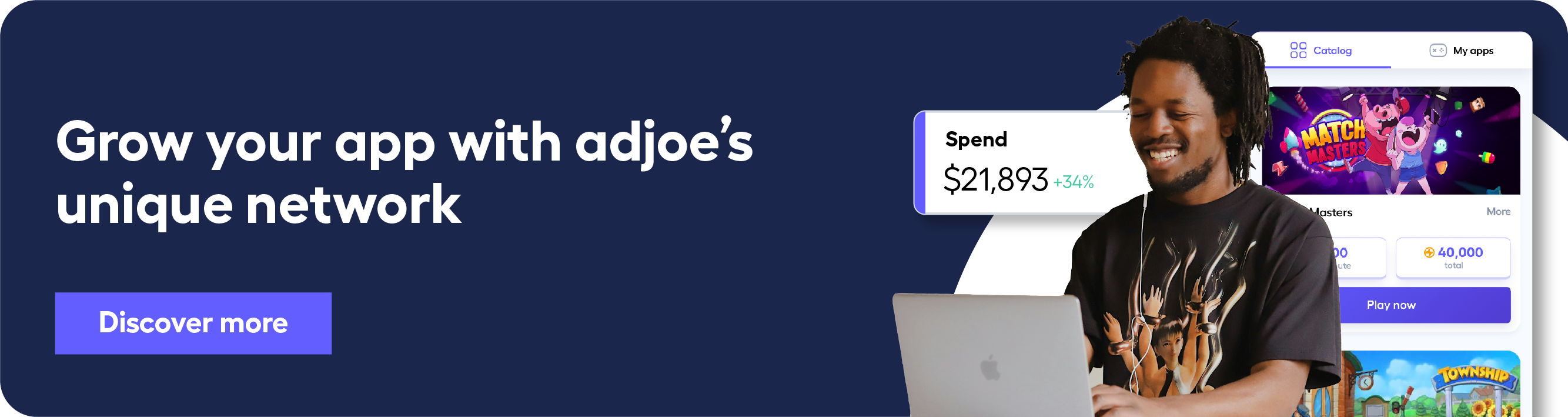 banner leading to adjoe advertise page for advertisers