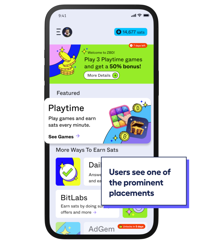 screenshot showing ZBD Playtime placement