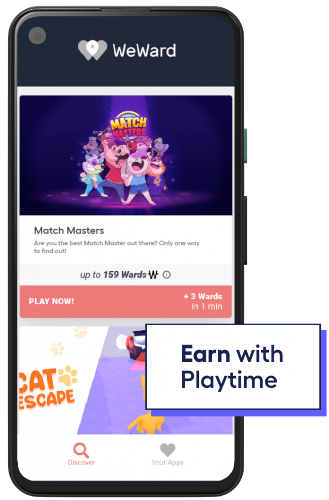 phone screen of users playing gains to gain rewards in their app