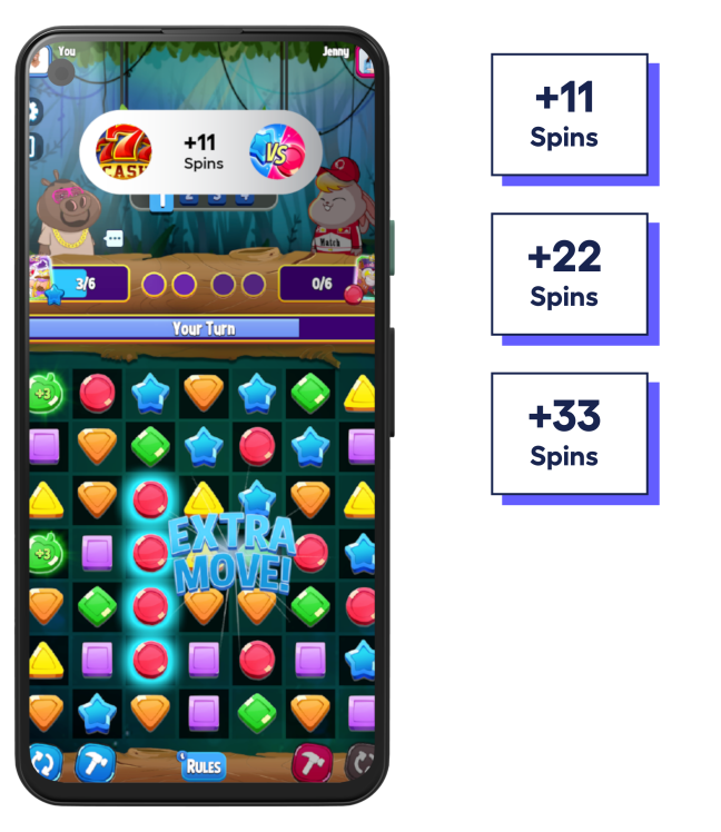 phone screen showing user playing an advertiser game to gain points for Shape Keeper