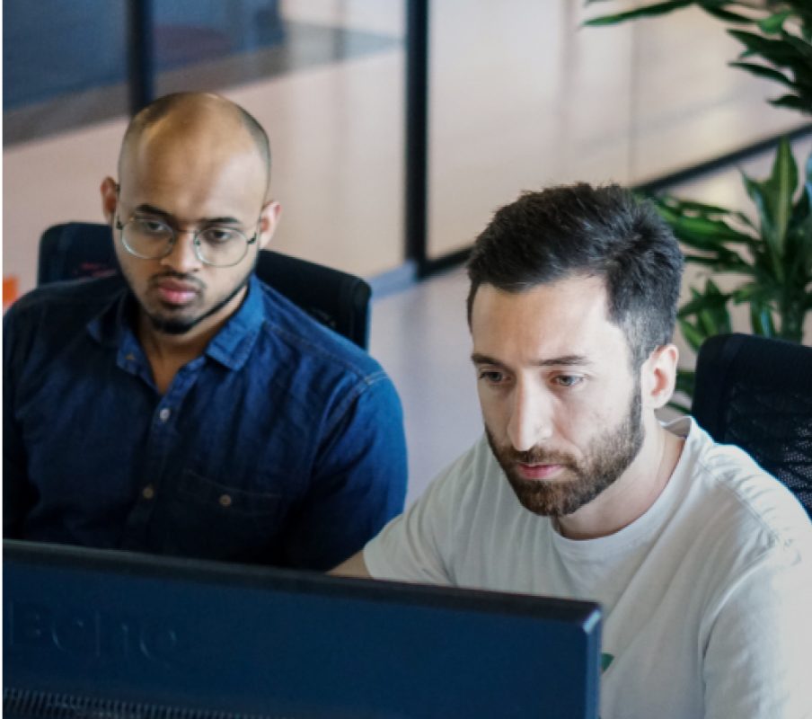 two members of adjoe using the company tech stack