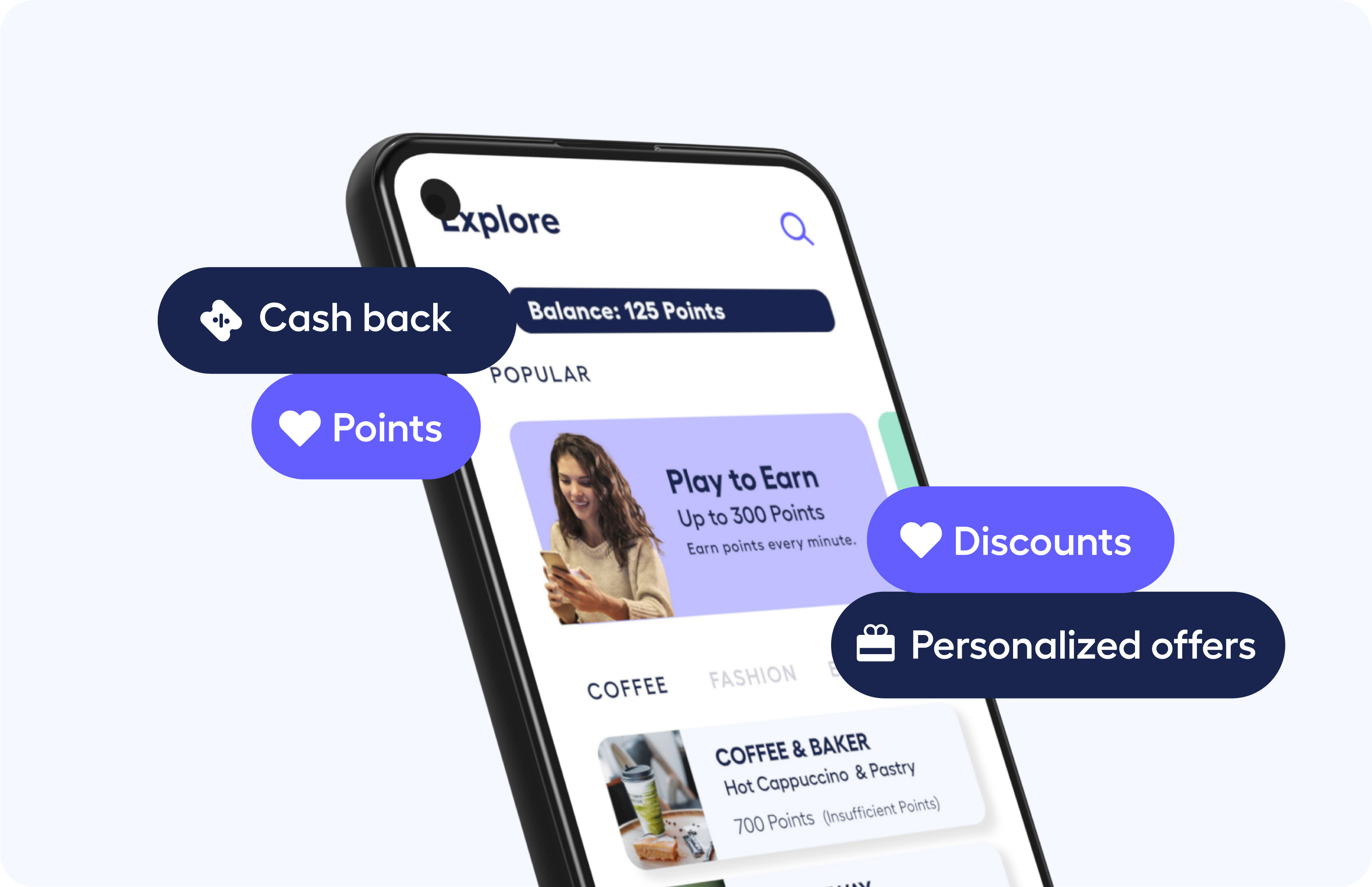 phone screen showing benefits of integrating mobile games into loyalty apps