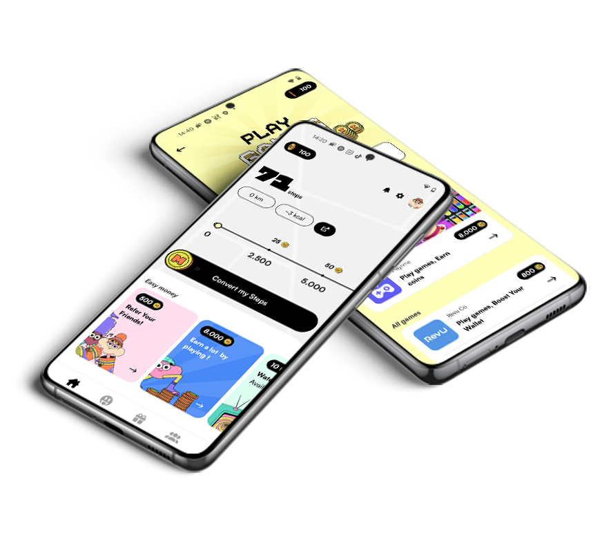 two phone screens on top of each other showing macadam app