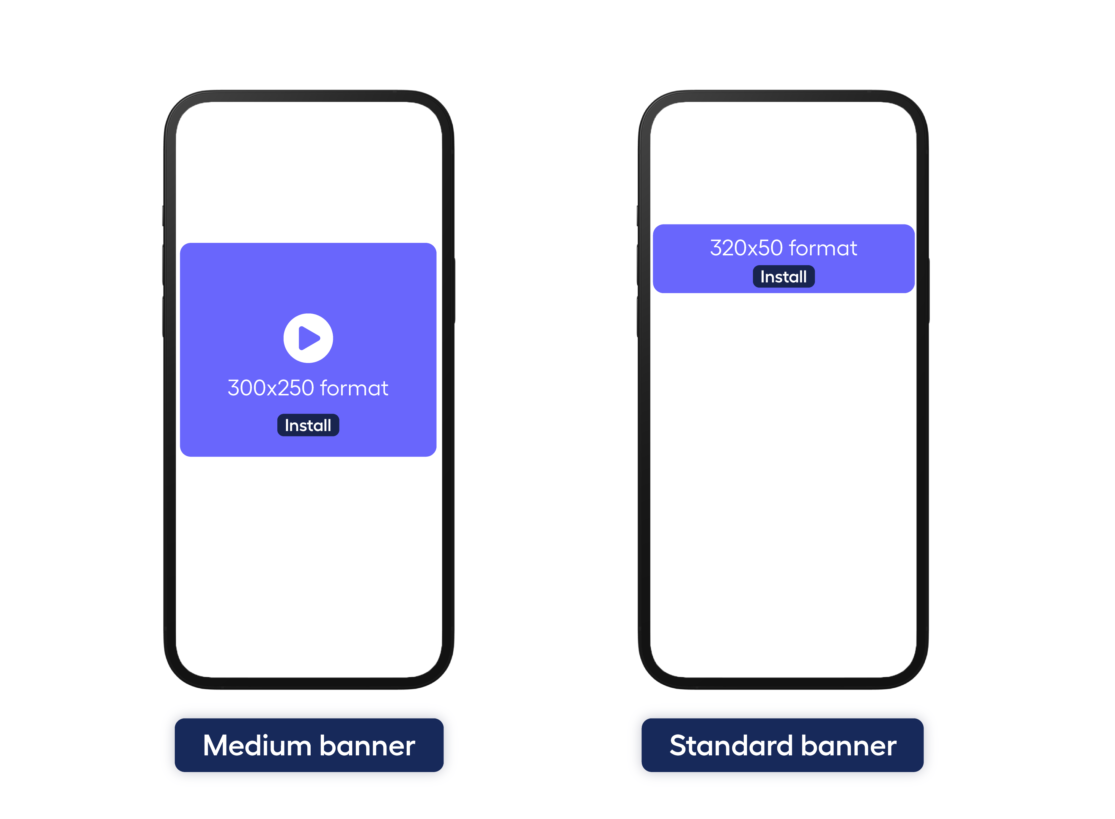mockup of different types of mobile banner ads 