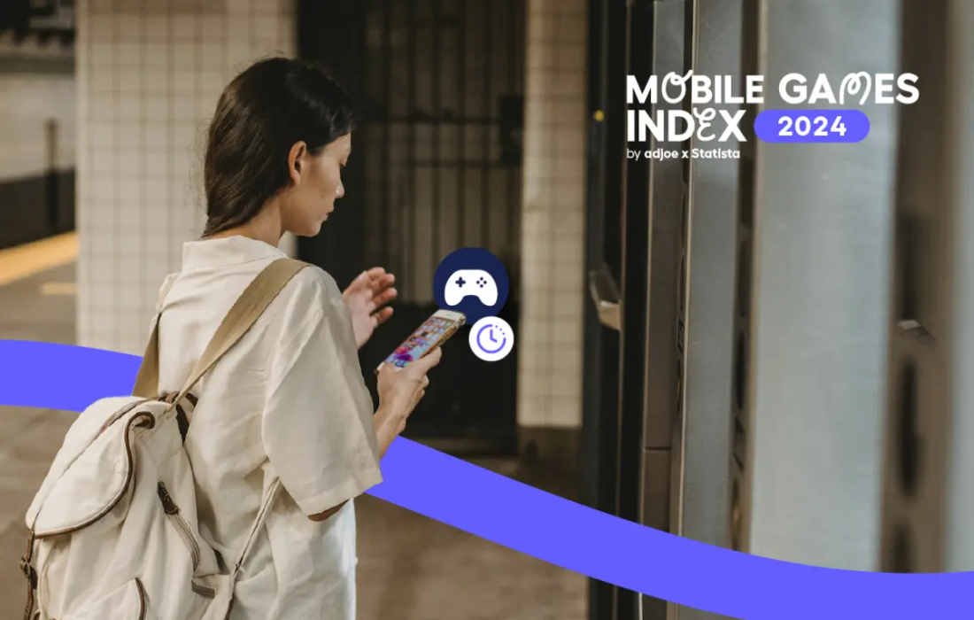 Woman playing mobile games